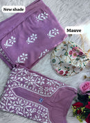 Heavy Handwork Kurti Combo with potli - Chikankari official
