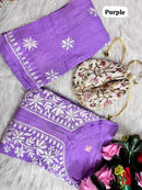 Heavy Handwork Kurti Combo with potli - Chikankari official