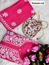 Heavy Handwork Kurti Combo with potli - Chikankari official