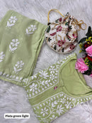 Heavy Handwork Kurti Combo with potli - Chikankari official