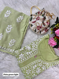 Heavy Handwork Kurti Combo with potli - Chikankari official