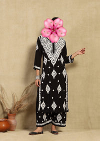 Heavy Modal cotton black & white set - Chikankari official