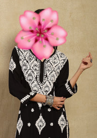 Heavy Modal cotton black & white set - Chikankari official
