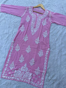 Heavy Modal Cotton Daman Handcrafted Kurta - Chikankari official