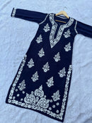 Heavy Modal Cotton Daman Handcrafted Kurta - Chikankari official