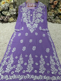 Heavy Modal Cotton Kurta - Chikankari official