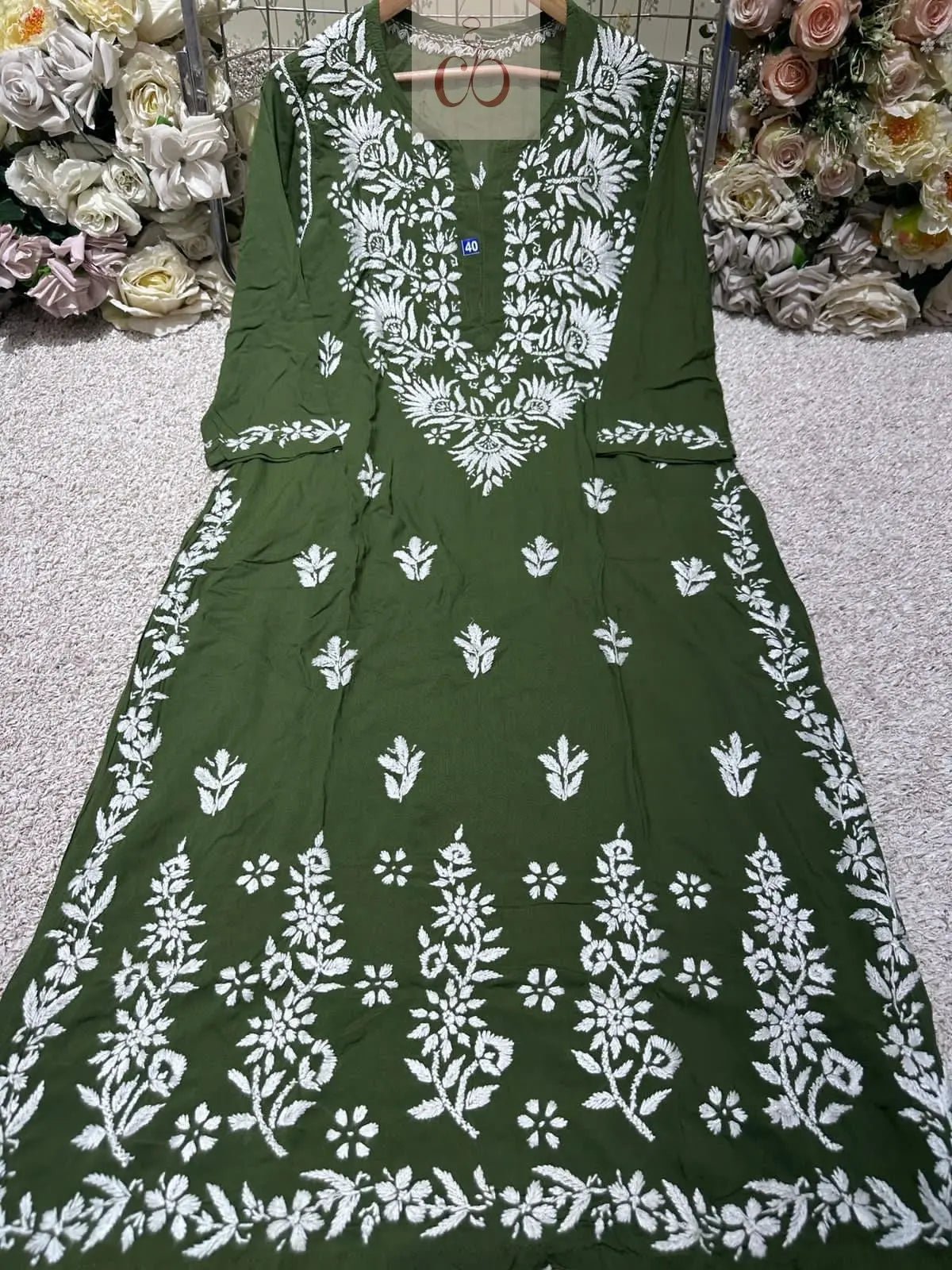 Heavy Modal Cotton Kurta - Chikankari official