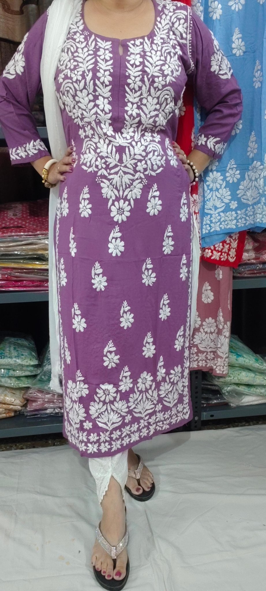 Heavy modal cotton kurti - Chikankari official