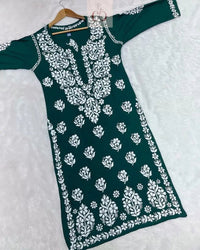 Heavy Modal Cotton Kurtis - Chikankari official