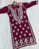 Heavy Modal Cotton Kurtis - Chikankari official