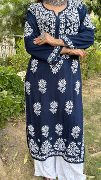 Heavy Modal Kurta with Flower buti - Chikankari official