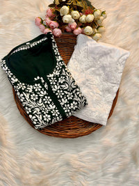 Heavy Modal Kurta with Flower buti - Chikankari official