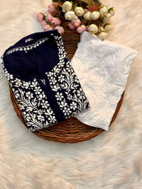 Heavy Modal Kurta with Flower buti - Chikankari official