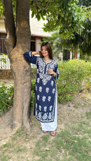 Heavy Modal Kurta with Flower buti - Chikankari official