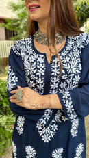 Heavy Modal Kurta with Flower buti - Chikankari official