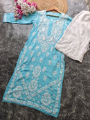 Heavy Modal Pure Work Embroidery Kurta - Chikankari official