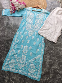 Heavy Modal Pure Work Embroidery Kurta - Chikankari official