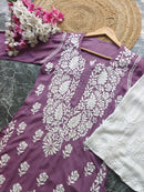 Heavy Modal Pure Work Embroidery Kurta - Chikankari official