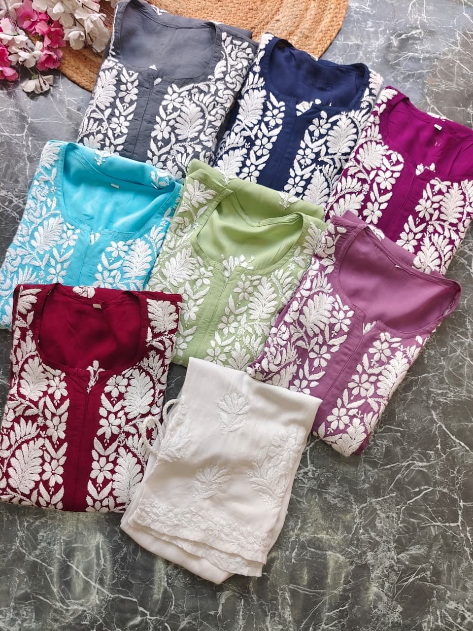 Heavy Modal Pure Work Embroidery Kurta - Chikankari official