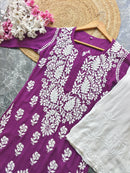 Heavy Modal Pure Work Embroidery Kurta - Chikankari official