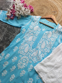 Heavy Modal Pure Work Embroidery Kurta - Chikankari official