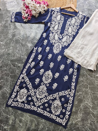 Heavy Modal Pure Work Embroidery Kurta - Chikankari official