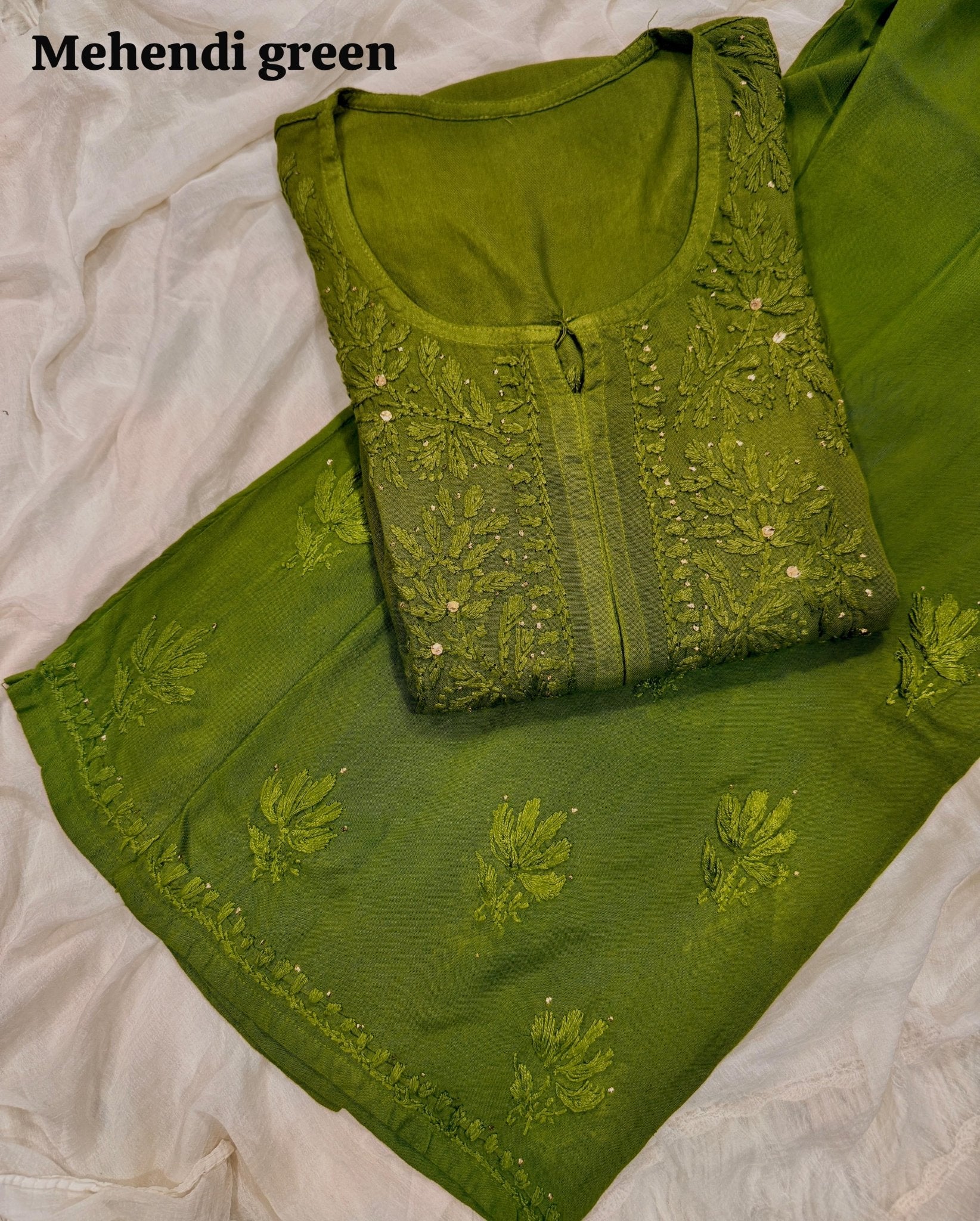 Heavy Muqaish work zoya Rayon Soft 2pc Set - Chikankari official