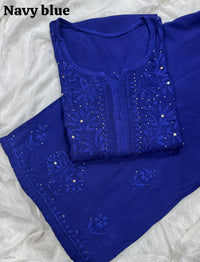 Heavy Muqaish work zoya Rayon Soft 2pc Set - Chikankari official