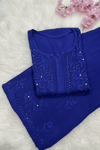 Heavy Muqaish work zoya Rayon Soft 2pc Set - Chikankari official