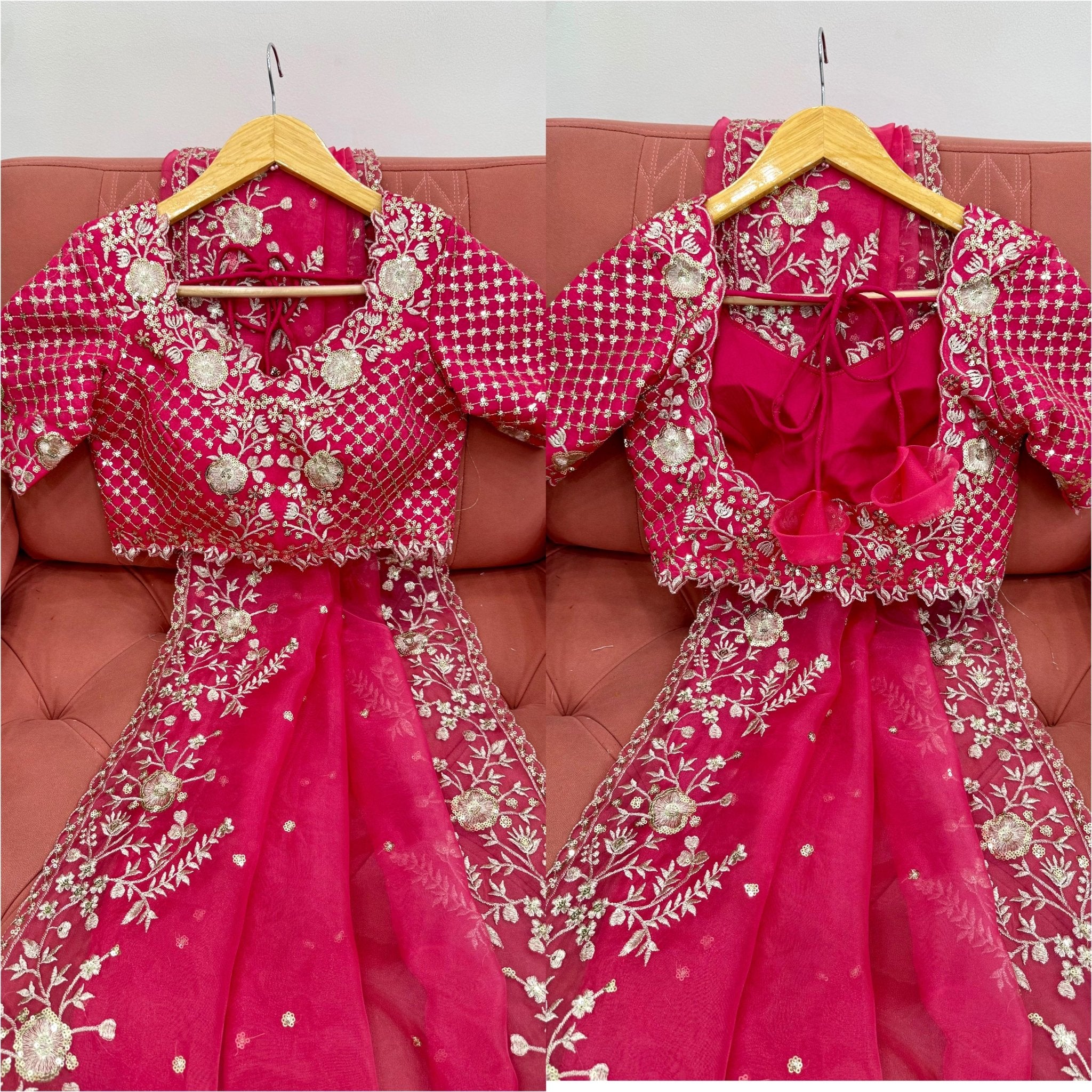 Heavy Organza silk Saree - Chikankari official