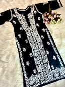 Heavy Panel Embroidery soft Modal kurta - Chikankari official