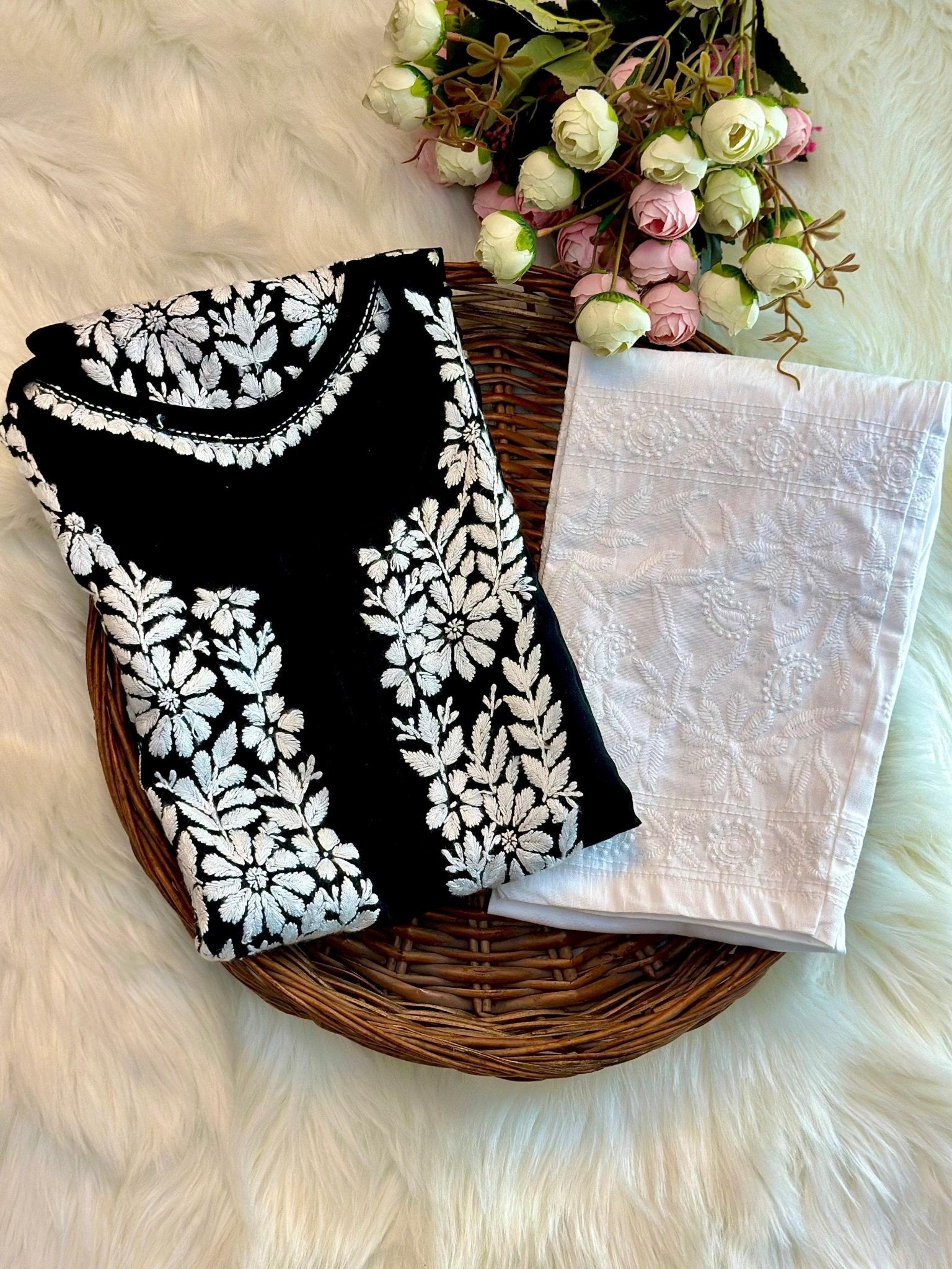 Heavy Panel Embroidery soft Modal kurta - Chikankari official