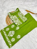 Heavy Rayon chikankari Kurta Plazzo - Chikankari official