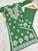 Heavy Rayon chikankari Kurta Plazzo - Chikankari official