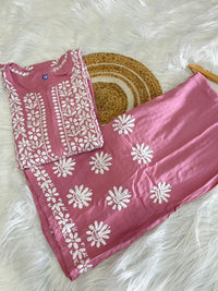 Heavy Rayon Chikankari Kurta Plazzo Set - Chikankari official