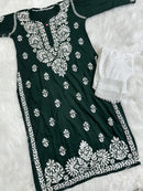 Heavy Rayon chikankari kurti - Chikankari official
