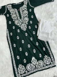 Heavy Rayon chikankari kurti - Chikankari official