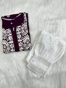 Heavy Rayon chikankari kurti - Chikankari official