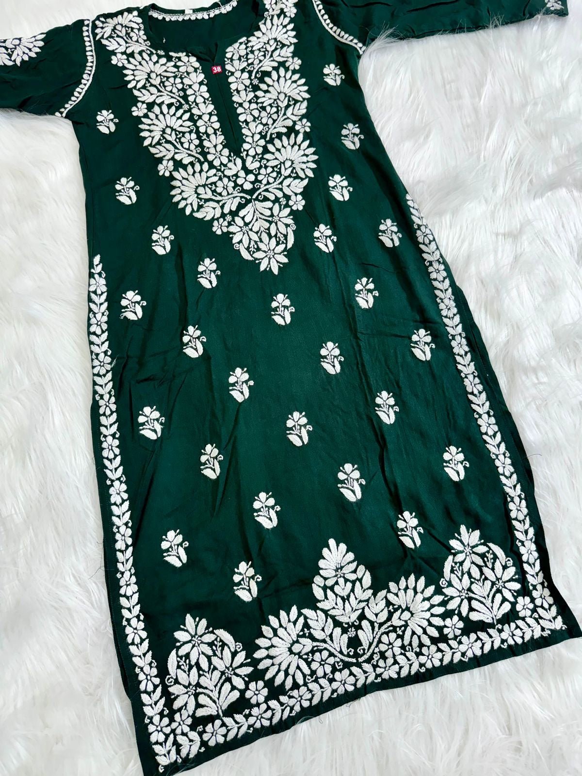 Heavy Rayon chikankari kurti - Chikankari official