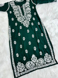 Heavy Rayon chikankari kurti - Chikankari official
