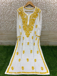Heavy Rayon Cotton Kurti with Lycra pant - Chikankari official