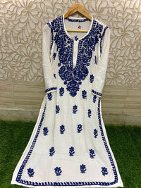 Heavy Rayon Cotton Kurti with Lycra pant - Chikankari official