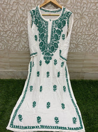 Heavy Rayon Cotton Kurti with Lycra pant - Chikankari official