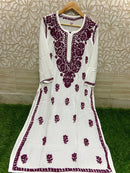 Heavy Rayon Cotton Kurti with Lycra pant - Chikankari official