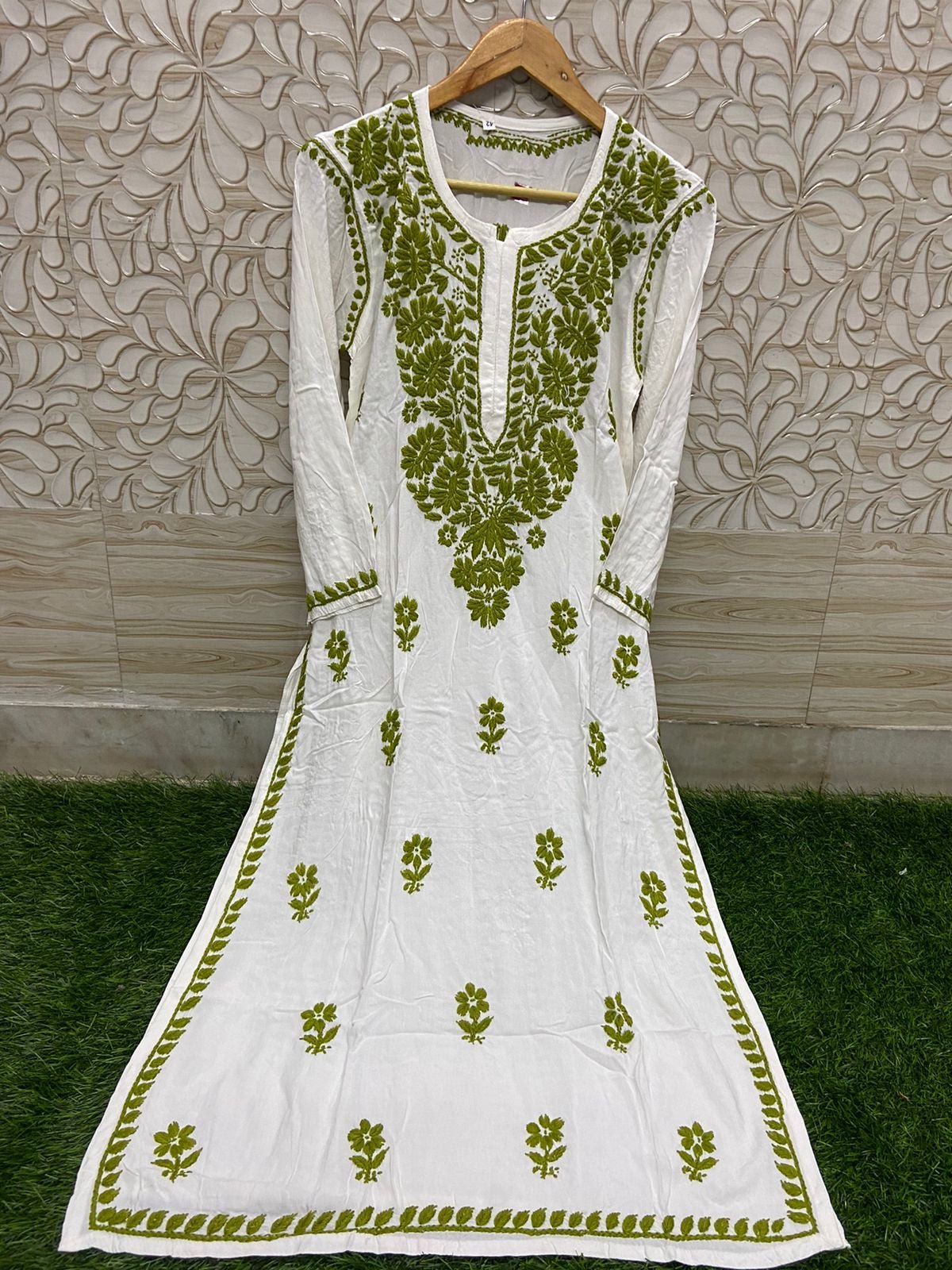 Heavy Rayon Cotton Kurti with Lycra pant - Chikankari official