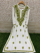 Heavy Rayon Cotton Kurti with Lycra pant - Chikankari official