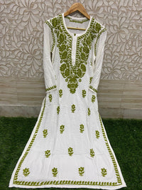 Heavy Rayon Cotton Kurti with Lycra pant - Chikankari official