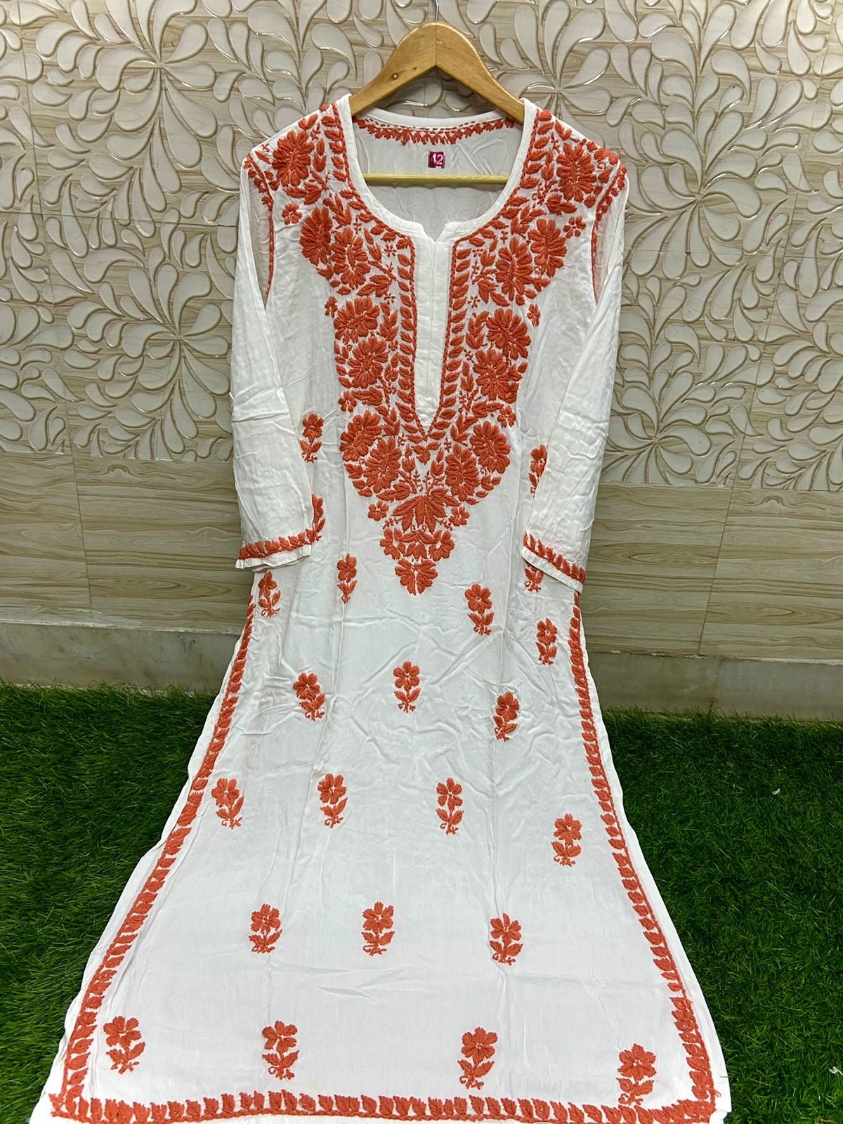 Heavy Rayon Cotton Kurti with Lycra pant - Chikankari official