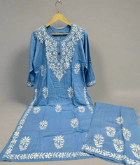 Heavy Rayon plazzo Chikankari combo - Chikankari official