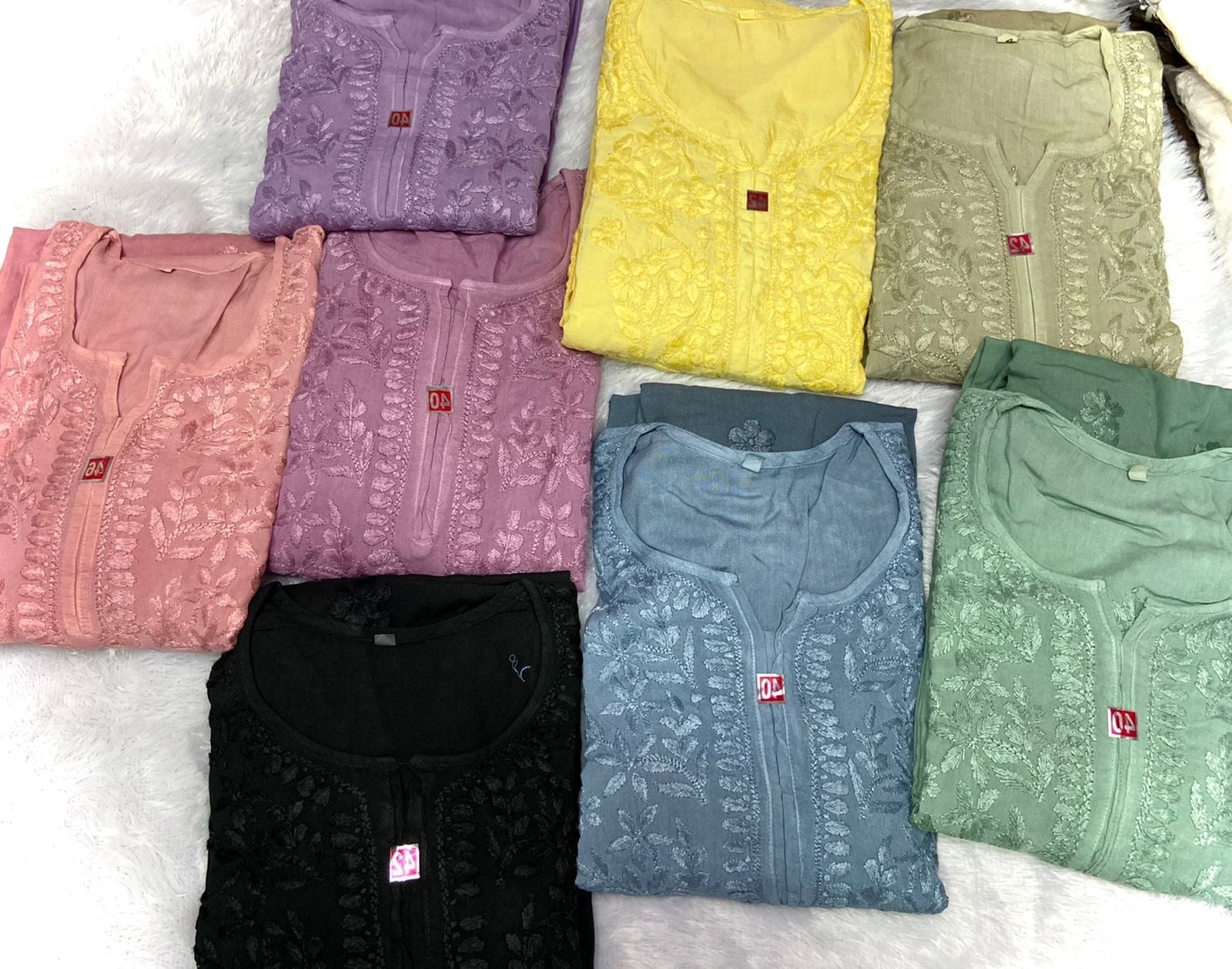 Heavy Silk Rayon Plazzo combo in Pretty shades - Chikankari official